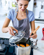 Pasta Fork and Ladle Set, Perfect for Serving Hot Soup, Stirring, and Sauce Pasta, BPA-Free Matte Silicone, Wood Handle Spaghetti Spoon for Nonstick Cooking Surfaces (Black)