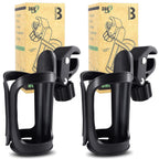 2 Pack Stroller Drink Holders, Universal Cup and Bottle Holder for Trolleys, Walkers and Bikes