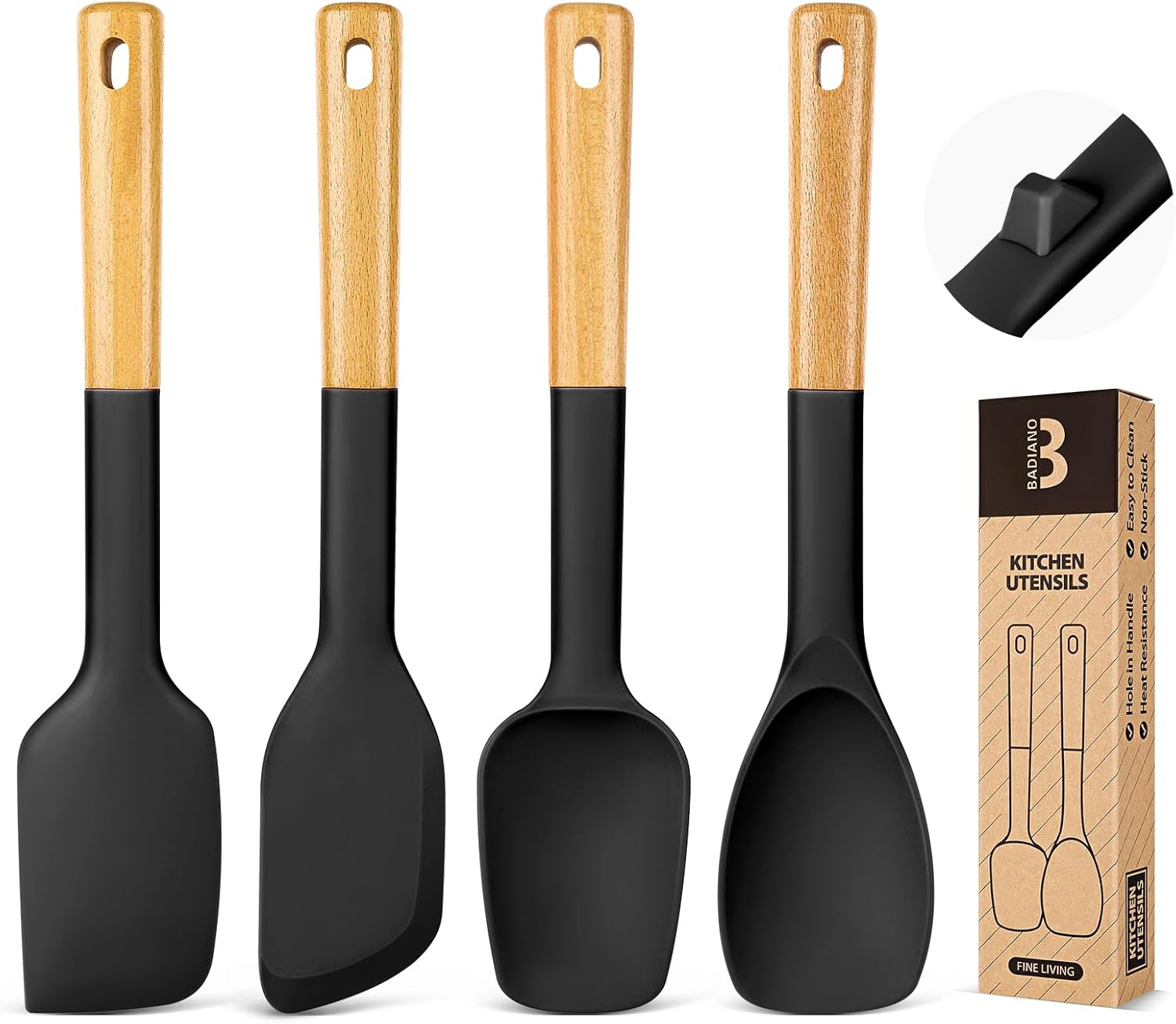 Silicone Spatula Spoon Set, Great for Mixing, Folding, Scraping, and Spreading