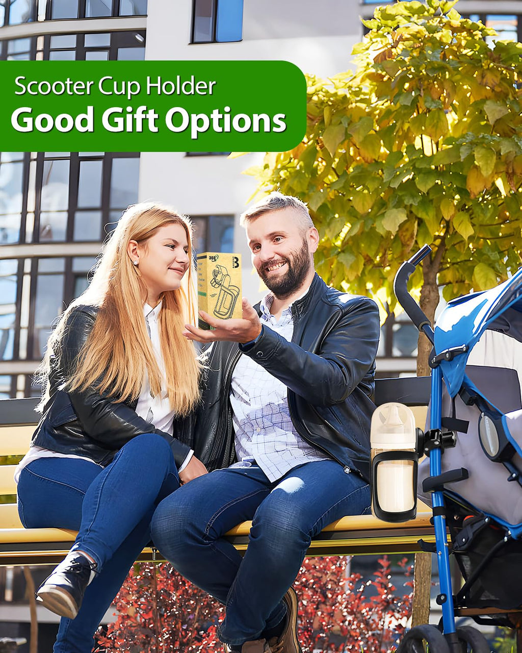 2 Pack Stroller Drink Holders, Universal Cup and Bottle Holder for Trolleys, Walkers and Bikes