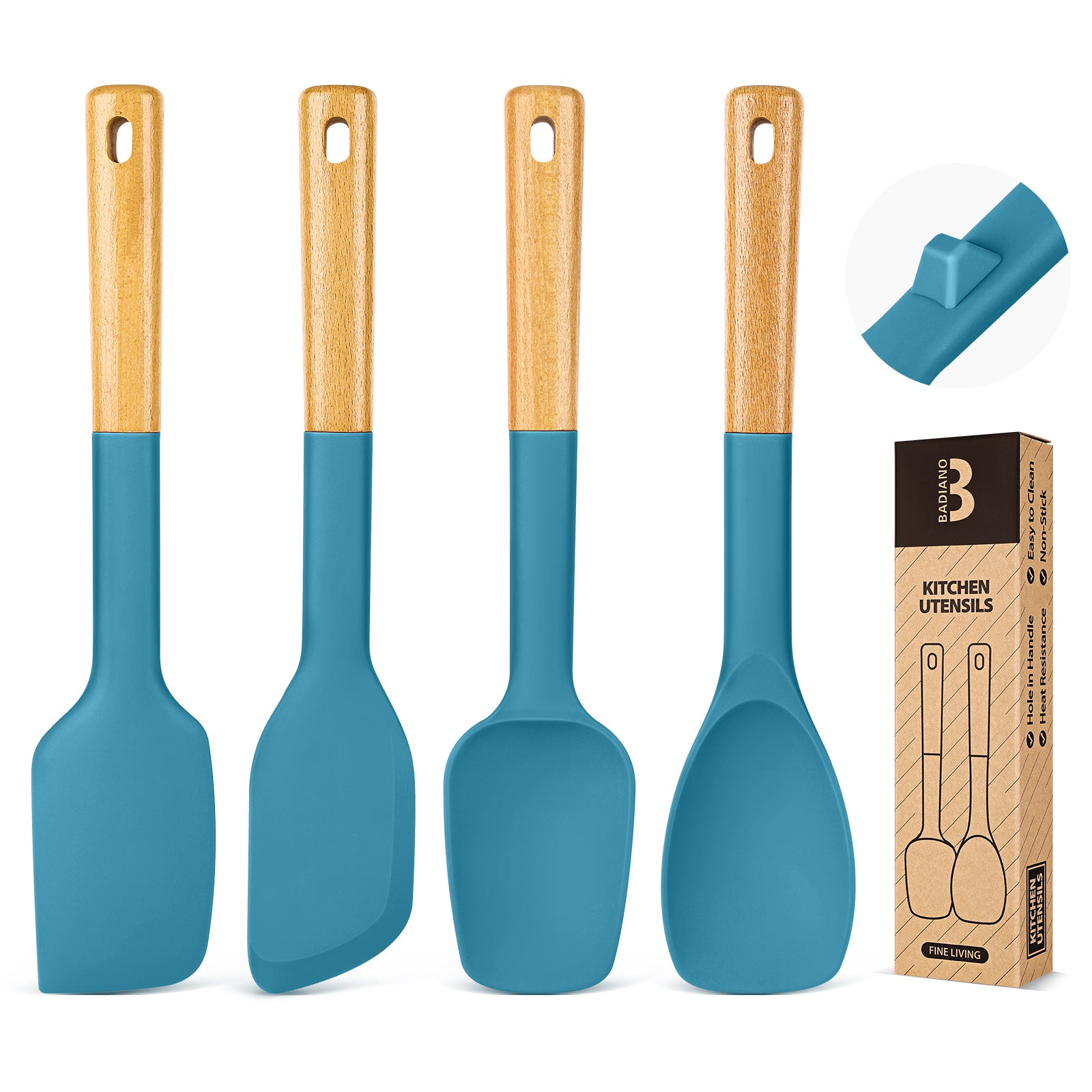 Silicone Spatula Spoon Set, Great for Mixing, Folding, Scraping, and Spreading