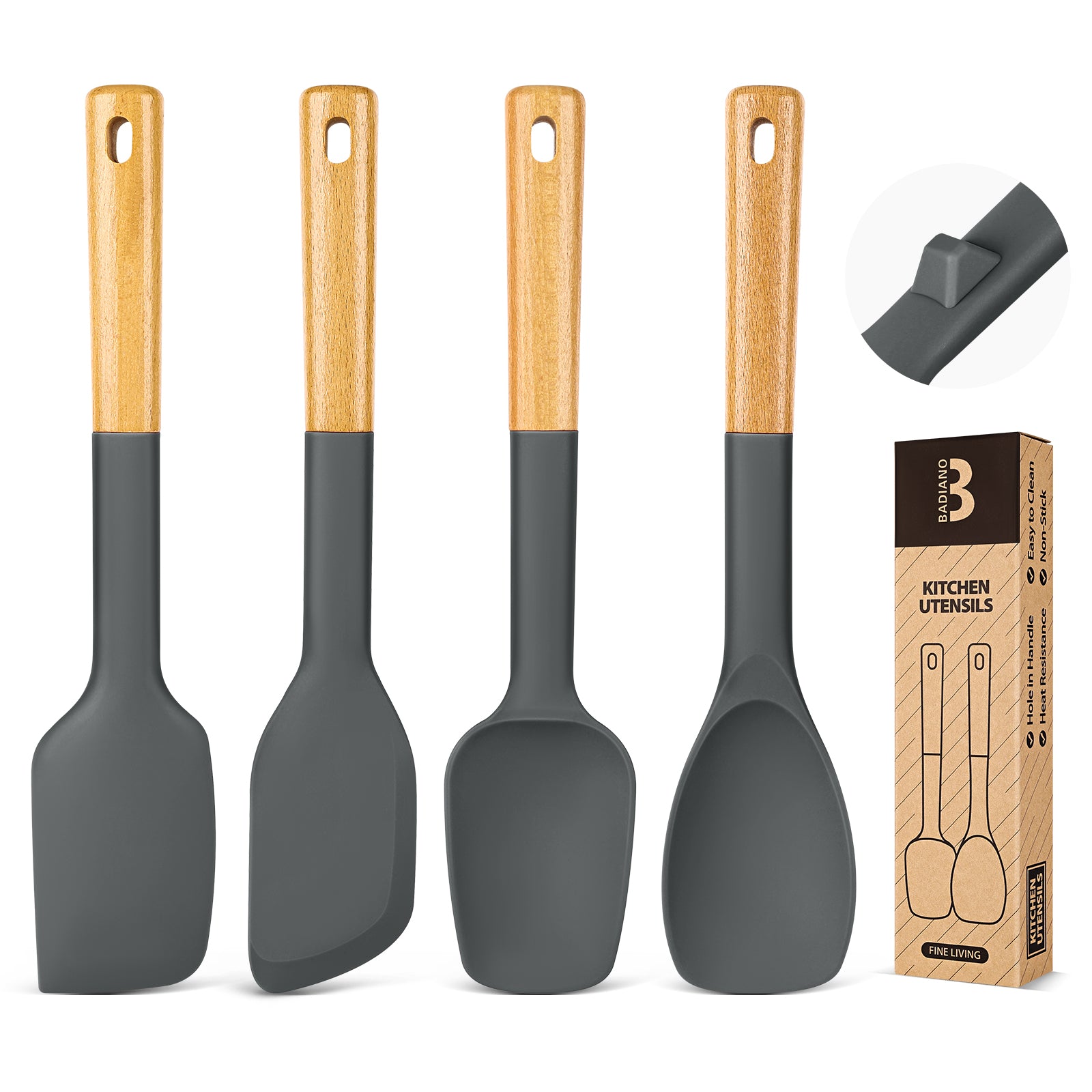 Silicone Spatula Spoon Set, Great for Mixing, Folding, Scraping, and Spreading